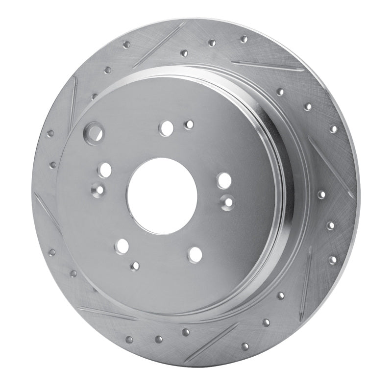 R1 Concepts R1 02-04 Honda Odyssey Rear Left Drilled & Slotted Silver Brake Rotor