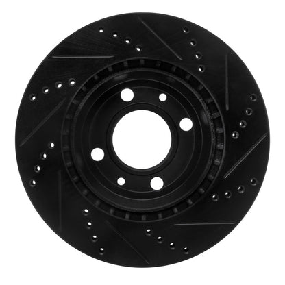 R1 Concepts R1 86-86 Saab 9000 Front Left Drilled & Slotted Black Brake Rotor