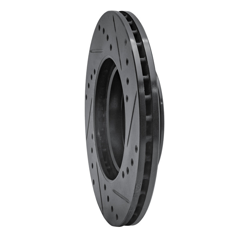 R1 Concepts R1 06-12 Dodge Attitude (Mexico) Front Left Drilled & Slotted Black Brake Rotor
