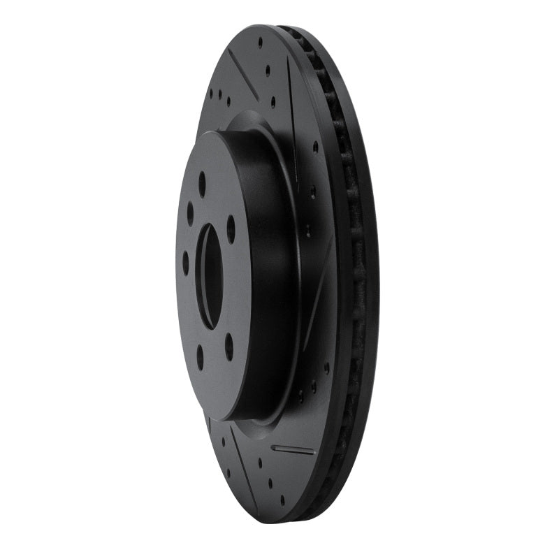 R1 Concepts R1 10-25 Buick Regal Rear Right Drilled & Slotted Black Brake Rotor