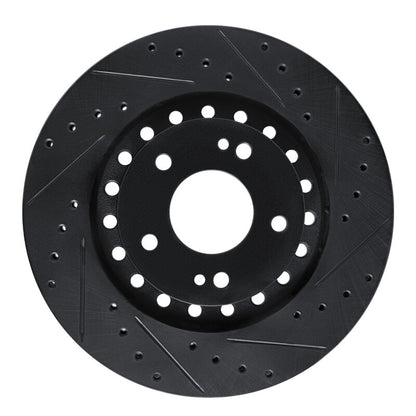 R1 Concepts R1 93-99 Dodge STEALTH Front Right Drilled & Slotted Black Brake Rotor