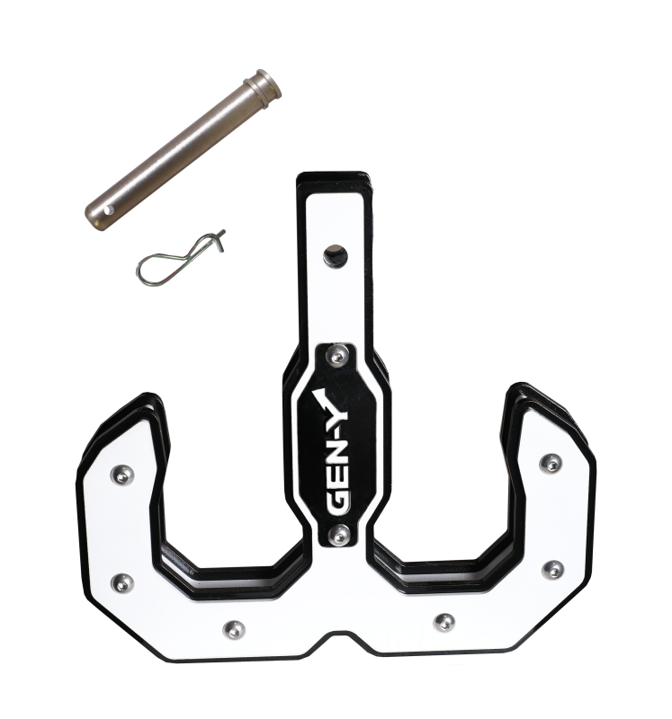 GEN-Y Hitch Gen-Y Hulk 2.0 16K Tow Hook 2in Shank w/GH-099 Pin/GH-011 Clip - Black/White