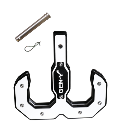 GEN-Y Hitch Gen-Y Hulk 2.0 16K Tow Hook 2in Shank w/GH-099 Pin/GH-011 Clip - Black/White