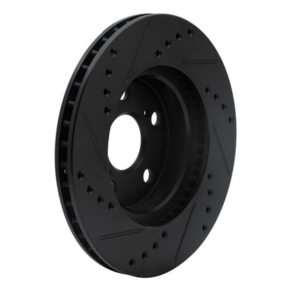 R1 Concepts R1 04-09 Toyota Prius Front Right Drilled & Slotted Black Brake Rotor