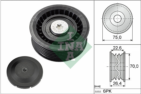 INA 532034410 V-Ribbed Belt Deflection/Guide Pulley