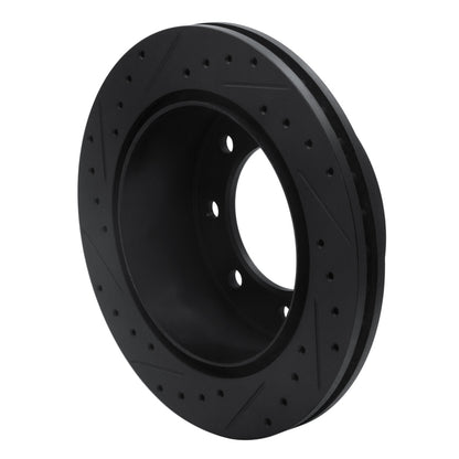 R1 Concepts R1 99-20 Chevrolet Express 2500 Rear Right Drilled & Slotted Black Brake Rotor