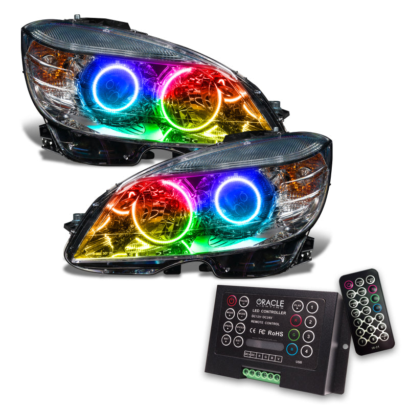 ORACLE Lighting Oracle 08-11 Mercedes Benz C-Class Pre-Assem. Headlights Chrome Housing- w/2.0 Controller