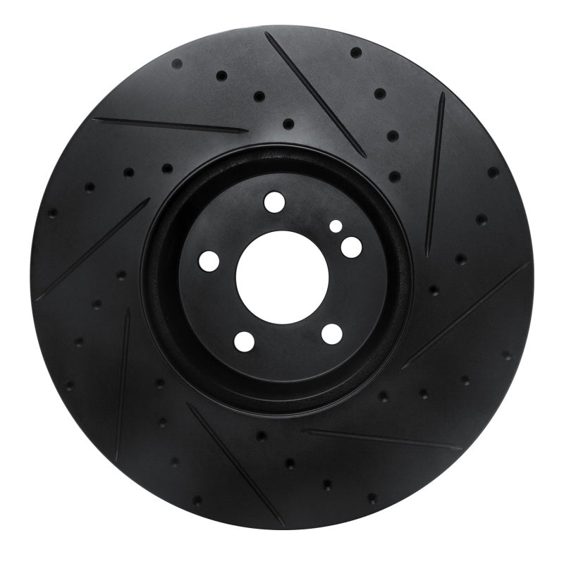 R1 Concepts R1 15-23 Mercedes-Benz E300 Front Left Drilled & Slotted Black Brake Rotor