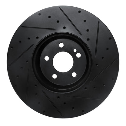 R1 Concepts R1 15-23 Mercedes-Benz E300 Front Left Drilled & Slotted Black Brake Rotor