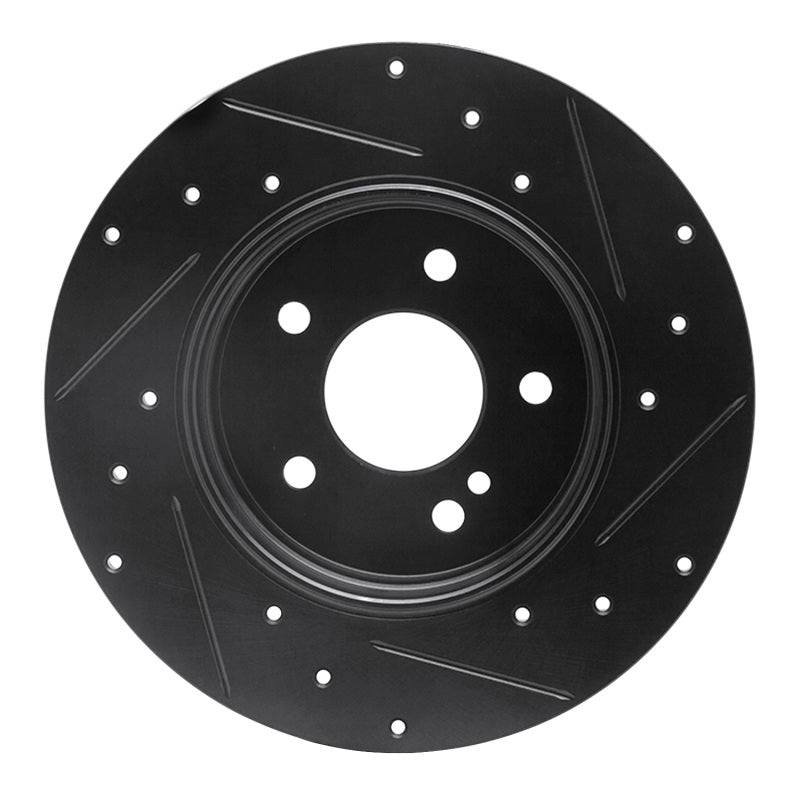 R1 Concepts R1 94-11 Mercedes-Benz C280 Rear Left Drilled & Slotted Black Brake Rotor