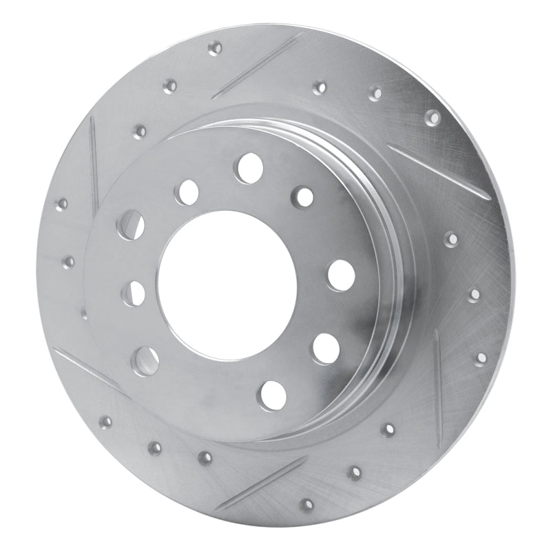 R1 Concepts R1 69-81 BMW 2800 Rear Left Drilled & Slotted Silver Brake Rotor