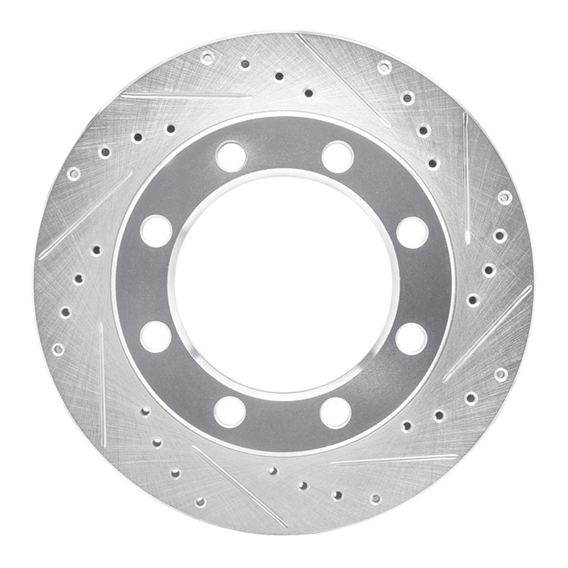 R1 Concepts R1 80-94 Ford F-250 4WD (Excl Super Duty) Front Right Drilled & Slotted Silver Brake Rotor