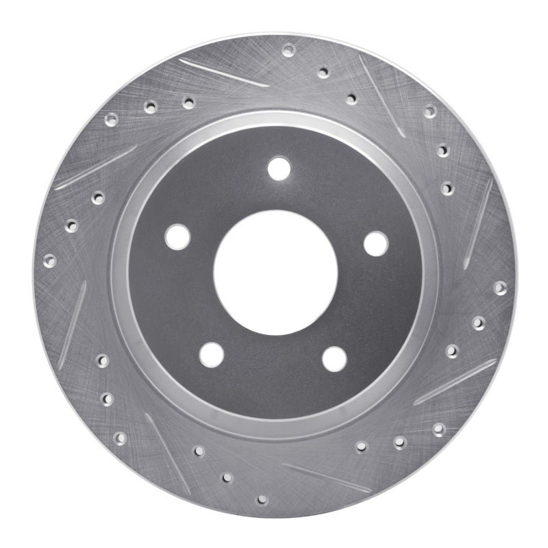 R1 Concepts R1 84-87 Chevrolet Corvette Front Right Drilled & Slotted Silver Brake Rotor