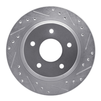 R1 Concepts R1 84-87 Chevrolet Corvette Front Right Drilled & Slotted Silver Brake Rotor