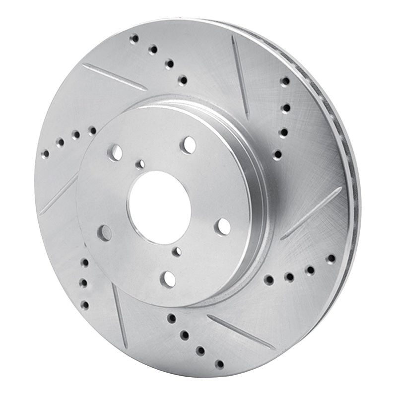 R1 Concepts R1 15-19 Subaru Legacy Front Right Drilled & Slotted Silver Brake Rotor