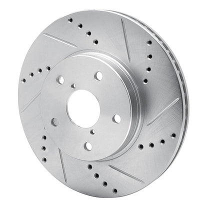 R1 Concepts R1 15-19 Subaru Legacy Front Right Drilled & Slotted Silver Brake Rotor
