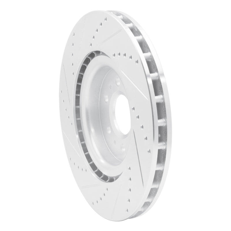 R1 Concepts R1 04-11 Cadillac CTS Front Right Drilled & Slotted Silver Brake Rotor