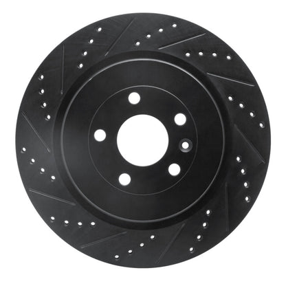 R1 Concepts R1 13-19 Ford Police Interceptor Sedan Rear Left Drilled & Slotted Black Brake Rotor