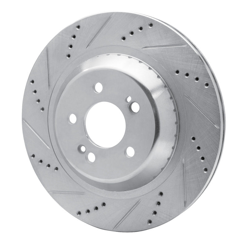 R1 Concepts R1 14-21 Mercedes-Benz S550E Rear Left Drilled & Slotted Silver Brake Rotor