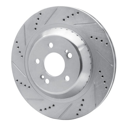 R1 Concepts R1 14-21 Mercedes-Benz S550E Rear Left Drilled & Slotted Silver Brake Rotor