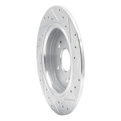 R1 Concepts R1 15-25 Acura TLX Rear Left Drilled & Slotted Silver Brake Rotor