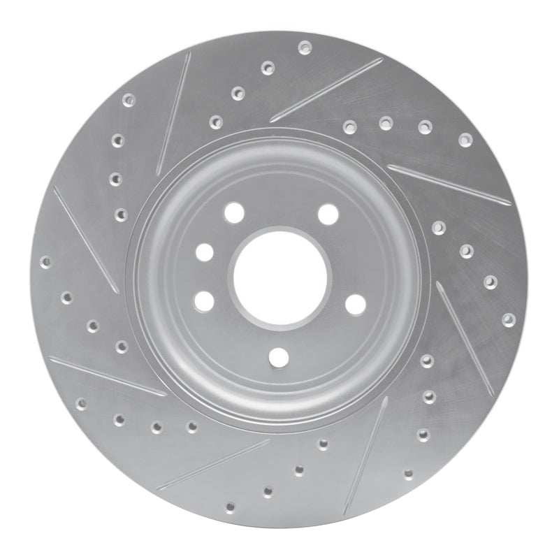R1 Concepts R1 17-20 Jaguar XF Front Right Drilled & Slotted Silver Brake Rotor