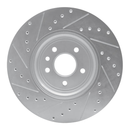 R1 Concepts R1 17-20 Jaguar XF Front Right Drilled & Slotted Silver Brake Rotor