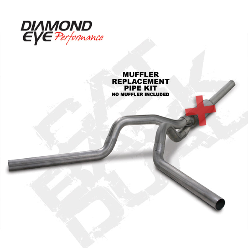 Diamond Eye Performance Diamond Eye KIT 4in Catback MFLR RPLCMENT PIPE DUAL SS: 2004.5-2007.5 DODGE CUMMINS 600