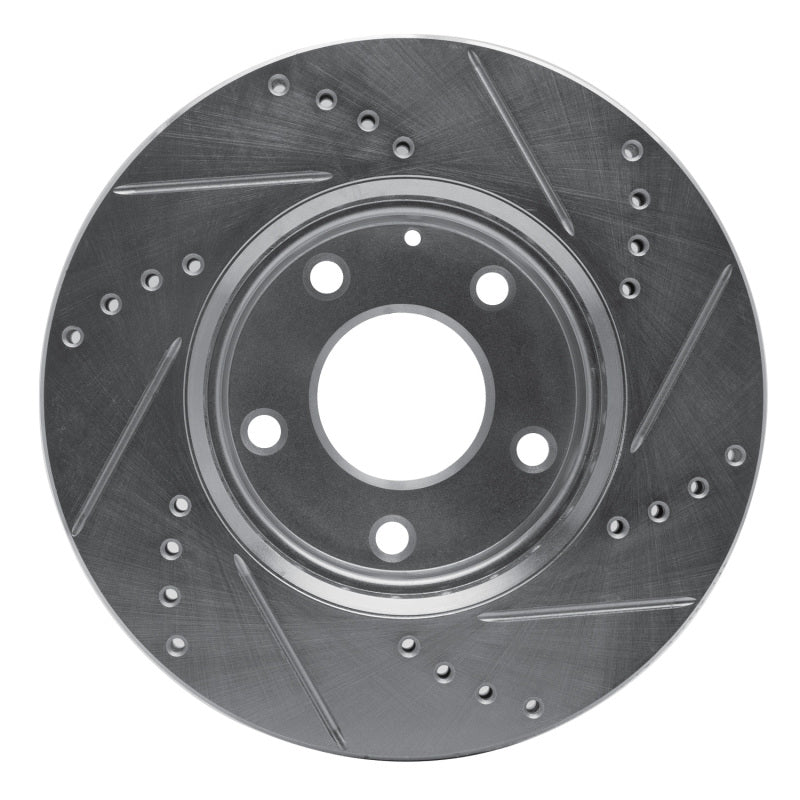 R1 Concepts R1 14-24 Mazda CX-3 Front Left Drilled & Slotted Silver Brake Rotor