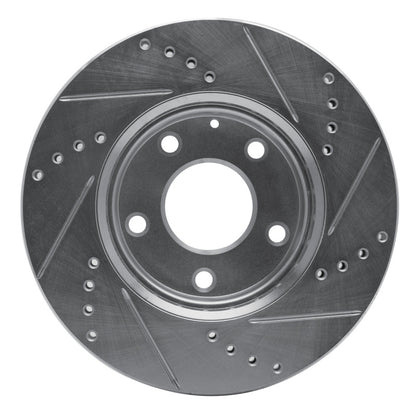 R1 Concepts R1 14-24 Mazda CX-3 Front Left Drilled & Slotted Silver Brake Rotor