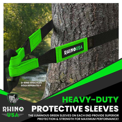 Rhino USA Recovery Tow Strap 3Inx30Ft (Black)