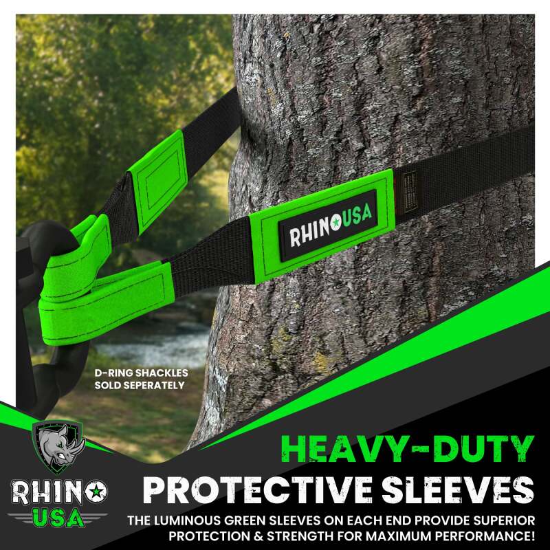 Rhino USA Recovery Tree Saver Strap 3Inx8Ft (Black)