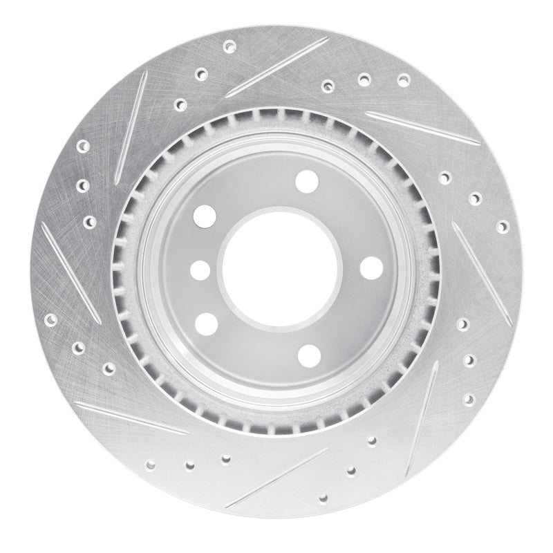 R1 Concepts R1 08-13 BMW 128I Rear Right Drilled & Slotted Silver Brake Rotor