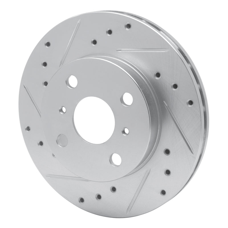 R1 Concepts R1 90-91 Toyota Celica Front Left Drilled & Slotted Silver Brake Rotor