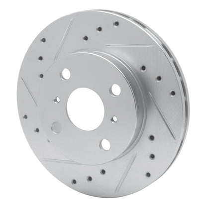 R1 Concepts R1 90-91 Toyota Celica Front Left Drilled & Slotted Silver Brake Rotor