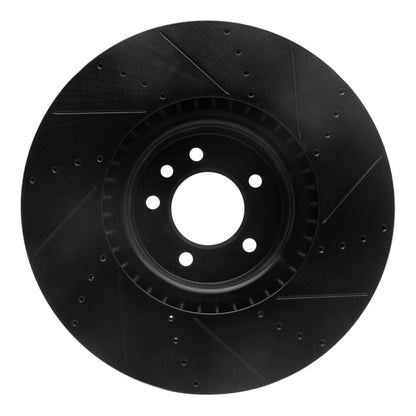 R1 Concepts R1 18-25 Land Rover Defender 110 Front Left Drilled & Slotted Black Brake Rotor