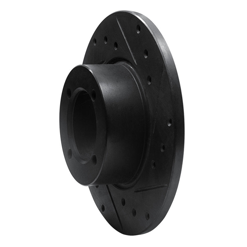 R1 Concepts R1 67-74 Opel Manta Front Right Drilled & Slotted Black Brake Rotor