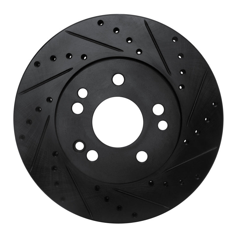 R1 Concepts R1 90-95 Mercedes-Benz 300CE Front Right Drilled & Slotted Black Brake Rotor