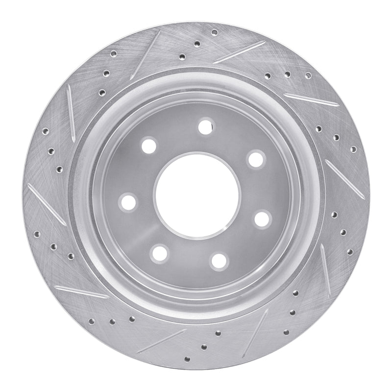 R1 Concepts R1 12-14 Ford F-150 RWD Rear Right Drilled & Slotted Silver Brake Rotor
