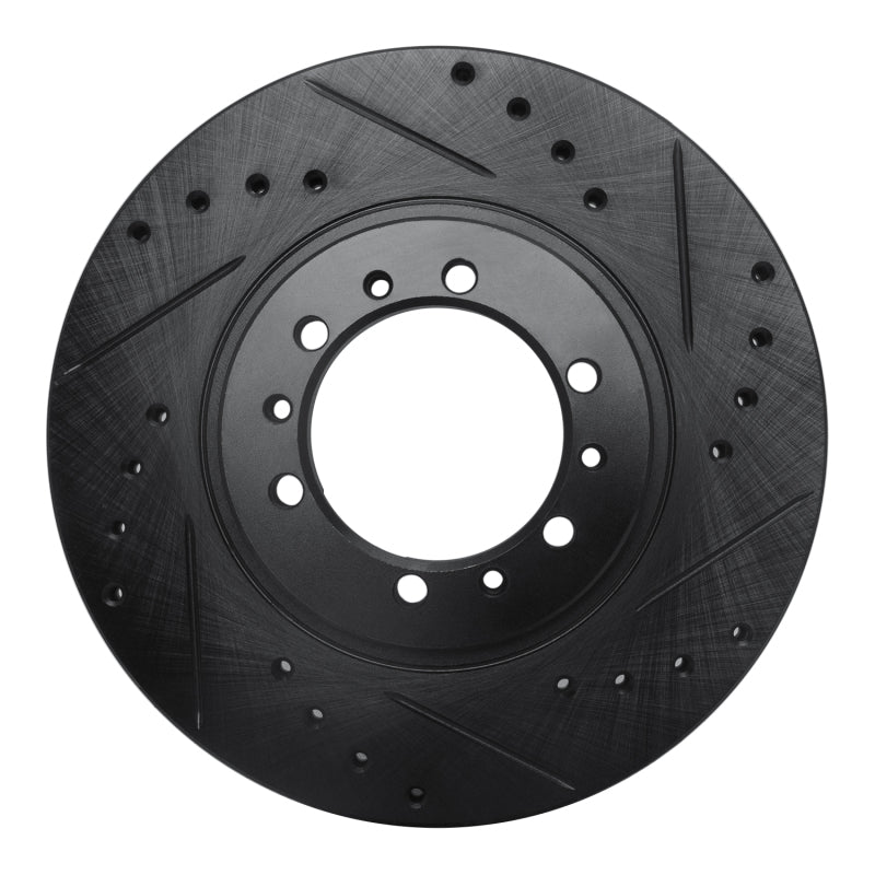 R1 Concepts R1 90-04 Mitsubishi Montero Sport (USA/Canada) Front Right Drilled & Slotted Black Brake Rotor