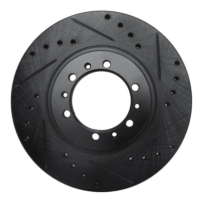 R1 Concepts R1 90-04 Mitsubishi Montero Sport (USA/Canada) Front Right Drilled & Slotted Black Brake Rotor