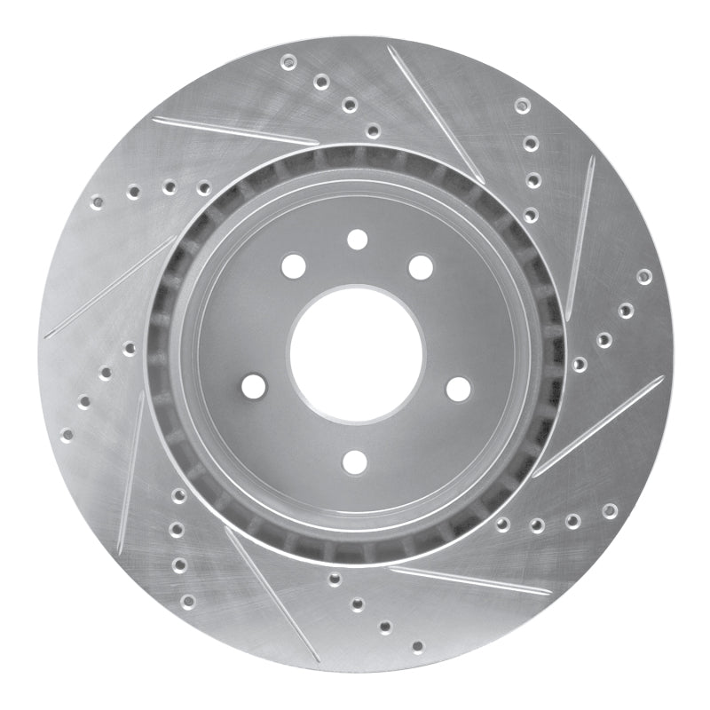 R1 Concepts R1 00-06 Jaguar XKR Rear Left Drilled & Slotted Silver Brake Rotor