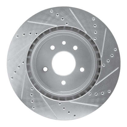 R1 Concepts R1 00-06 Jaguar XKR Rear Left Drilled & Slotted Silver Brake Rotor