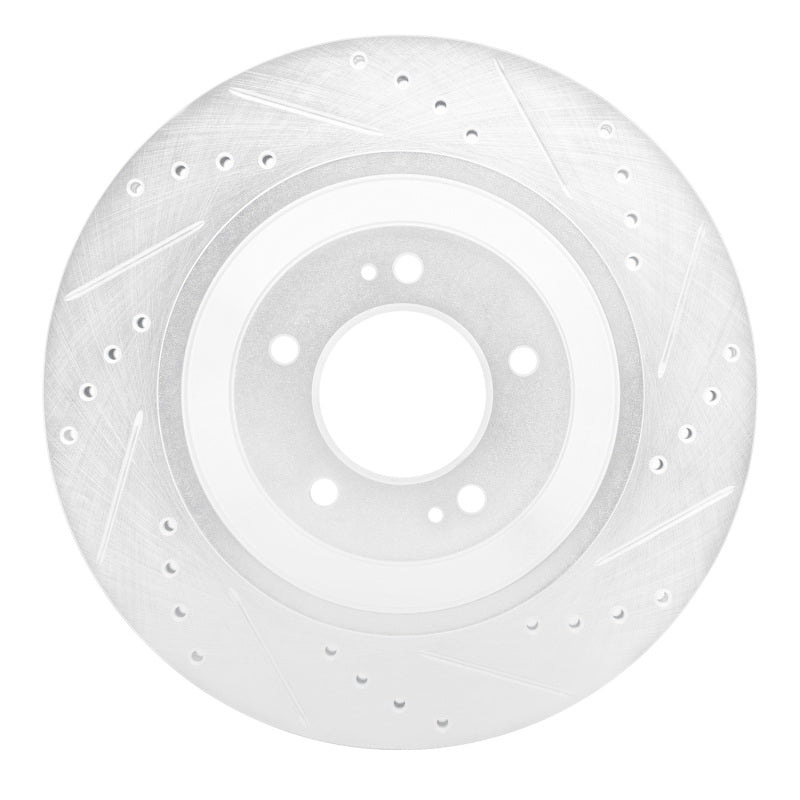 R1 Concepts R1 2019-2025 Hyundai Elantra N Rear Left Drilled & Slotted Silver Brake Rotor