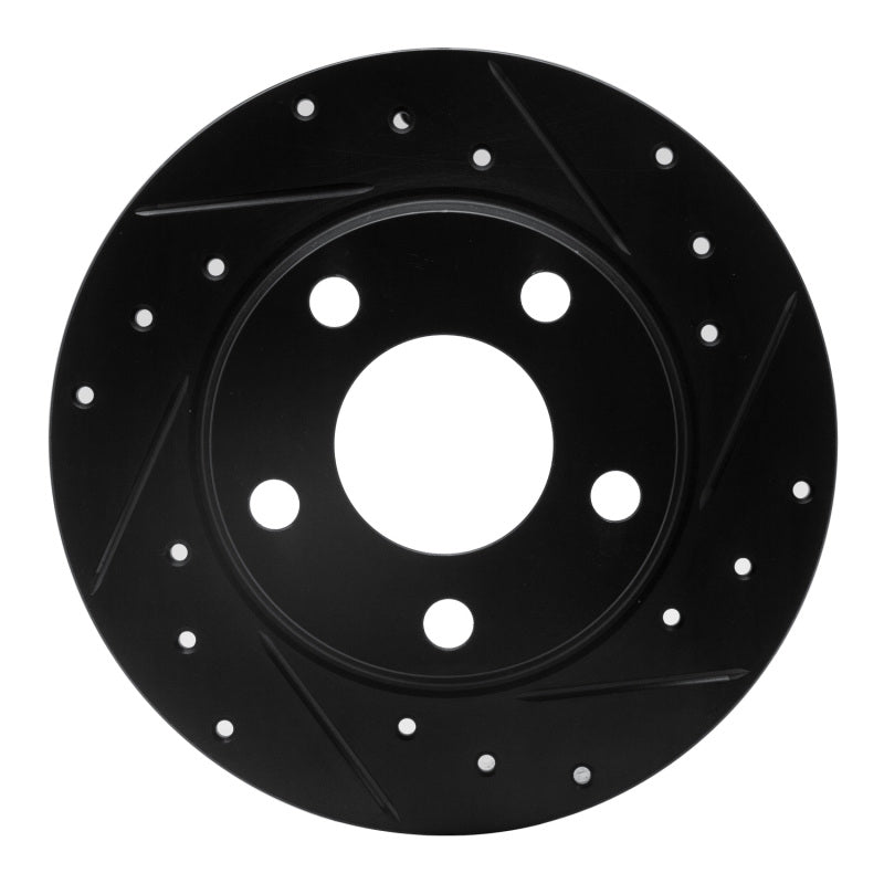 R1 Concepts R1 99-02 Audi A6 Quattro Rear Right Drilled & Slotted Black Brake Rotor