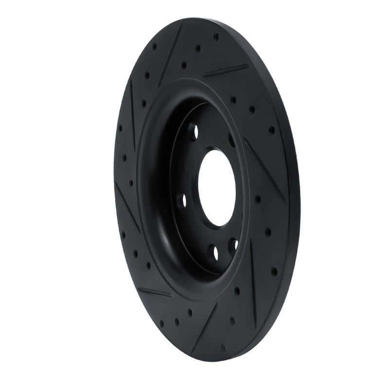 R1 Concepts R1 17-25 Chrysler Voyager Rear Right Drilled & Slotted Black Brake Rotor