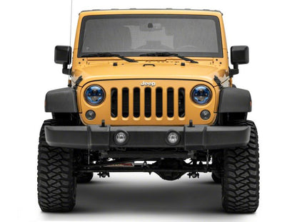 Raxiom 07-18 Jeep Wrangler JK 7-In LED Headlights- Blue Housing- Clear Lens