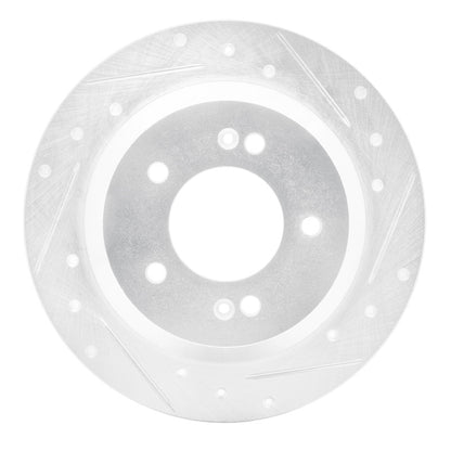 R1 Concepts R1 14-23 Hyundai Kona Rear Right Drilled & Slotted Silver Brake Rotor