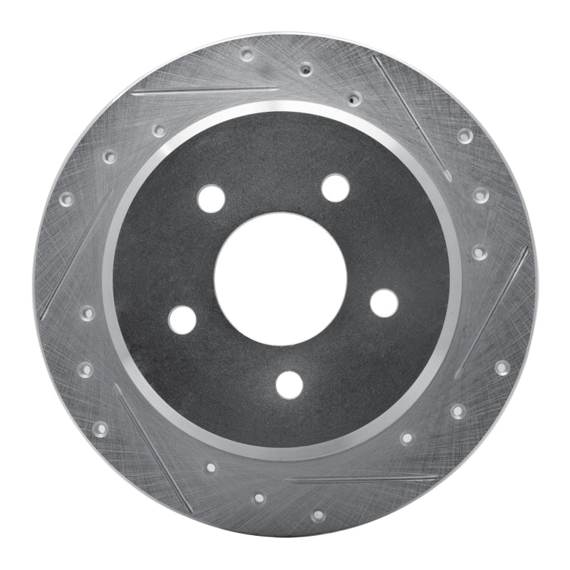 R1 Concepts R1 96-02 Ford Crown Victoria Rear Right Drilled & Slotted Silver Brake Rotor