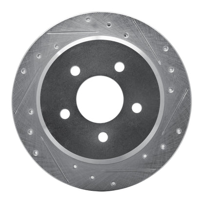 R1 Concepts R1 96-02 Ford Crown Victoria Rear Right Drilled & Slotted Silver Brake Rotor
